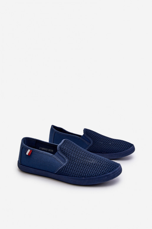 per uomo con elementi traforati Scarpe da ginnastica scarpe casual blu scuro Koboru
