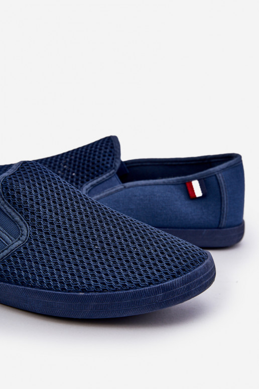 per uomo con elementi traforati Scarpe da ginnastica scarpe casual blu scuro Koboru