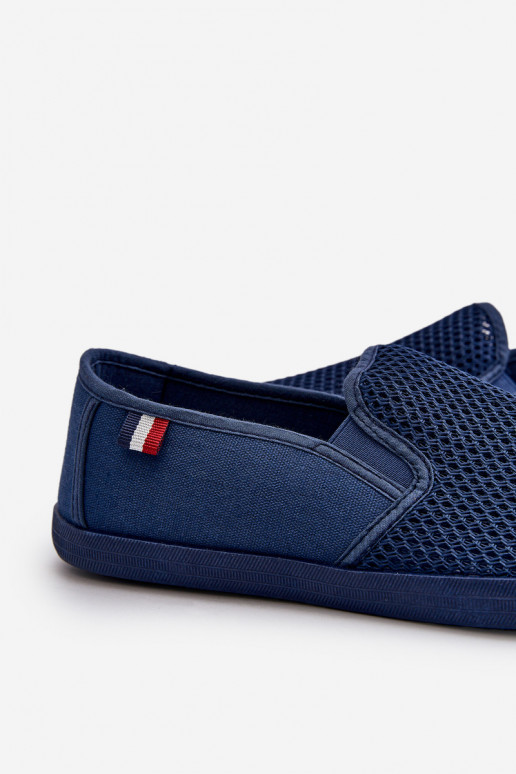 per uomo con elementi traforati Scarpe da ginnastica scarpe casual blu scuro Koboru