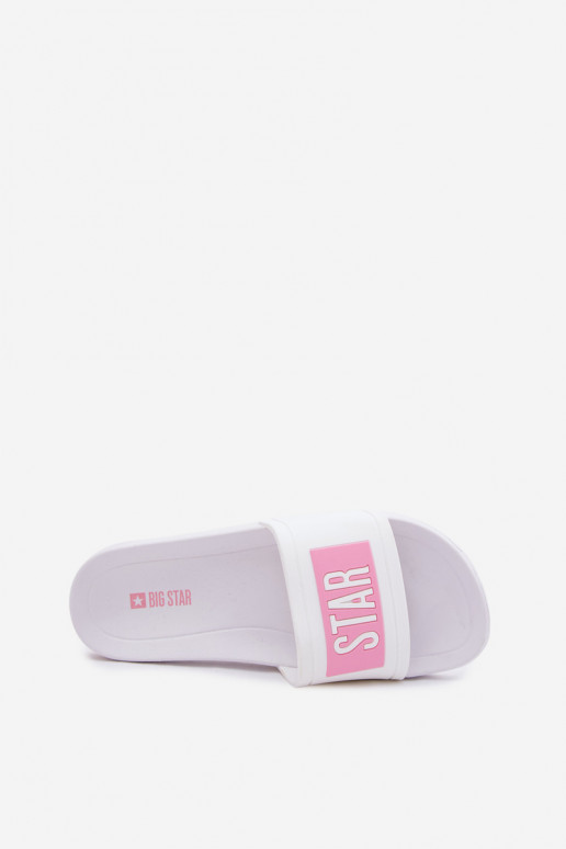 Femminile Pantofole Big Star TT274A005 Bianco-colore rosa