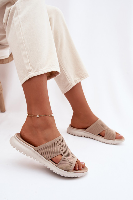 Pantofole da donna Sergio Leone KL064 beige