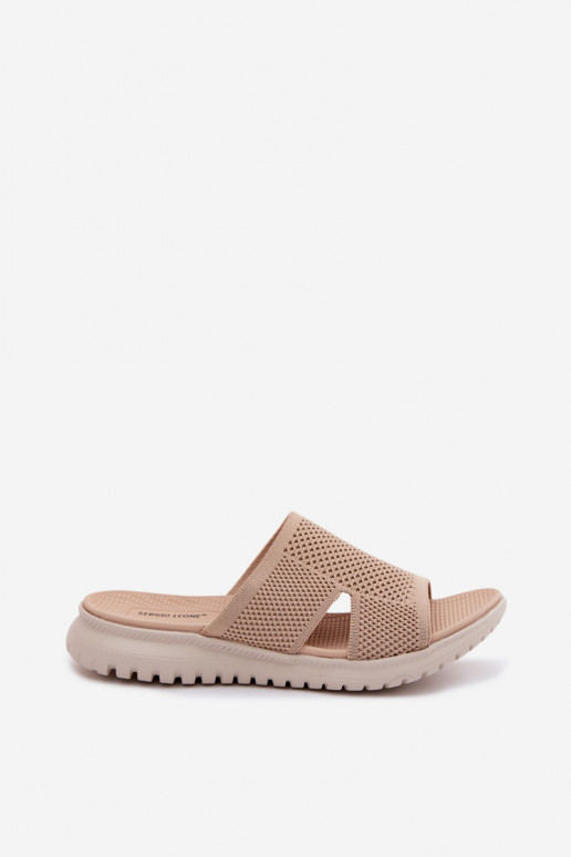 Pantofole da donna Sergio Leone KL064 beige