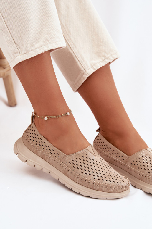 con elementi traforati  mocassini da donna Sergio Leone MK099H colore dorato