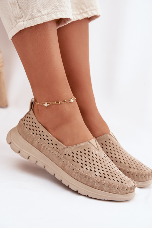 con elementi traforati  mocassini da donna Sergio Leone MK099H colore dorato