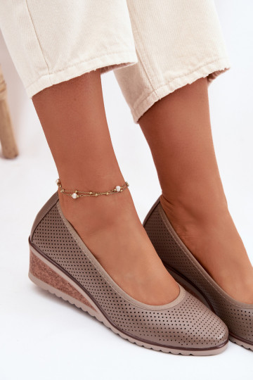 Scarpe da donna con plateau Vinceza 58629 color sabbia