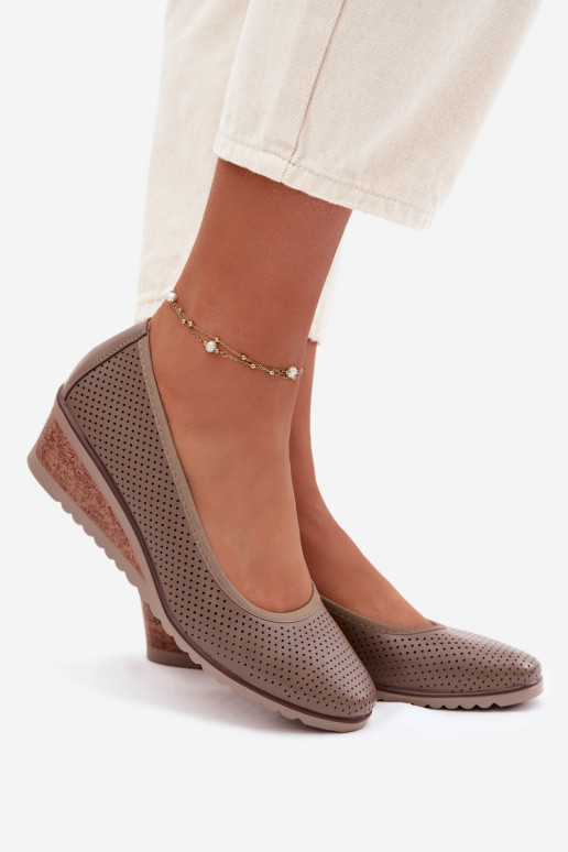 scarpe Femminile con una piattaforma Vinceza 58629 beige