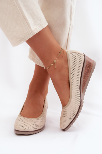 scarpe Femminile con una piattaforma Vinceza 58629 colore avorio