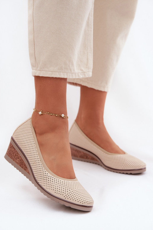 scarpe Femminile con una piattaforma Vinceza 58629 colore avorio