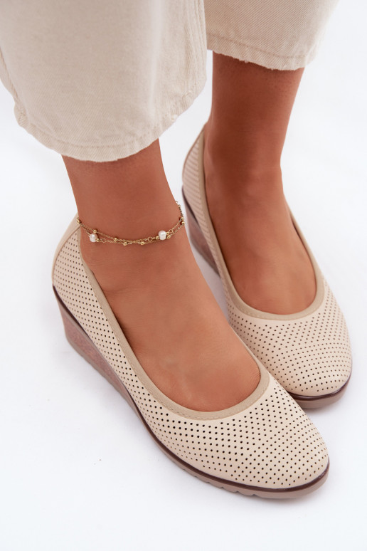 scarpe Femminile con una piattaforma Vinceza 58629 colore avorio