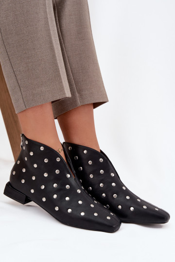 Stivali da donna Abilitato Impercettibilem Obcasie Ze color argentom Zdobieniem colore nero Rosalind