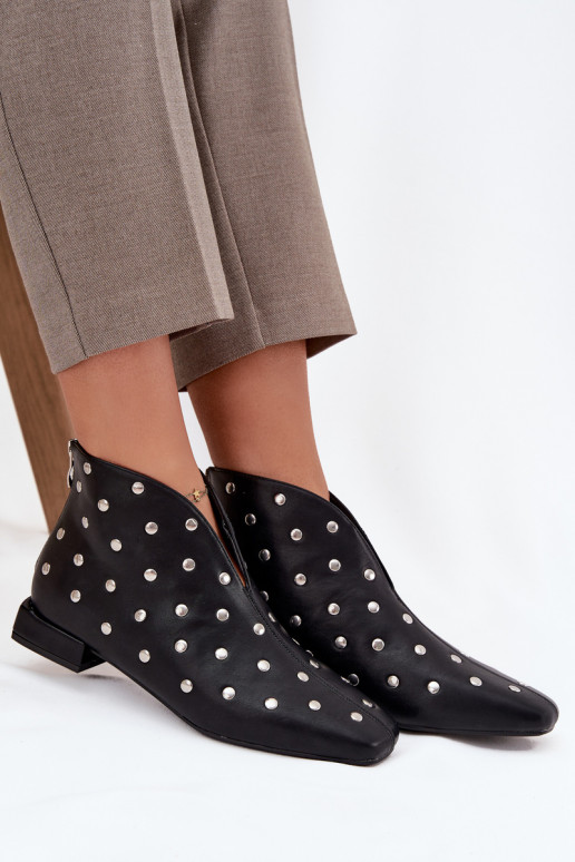 Stivali da donna Abilitato Impercettibilem Obcasie Ze color argentom Zdobieniem colore nero Rosalind