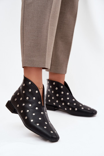 Stivali da donna Abilitato Impercettibilem Obcasie Ze color argentom Zdobieniem colore nero Rosalind 2