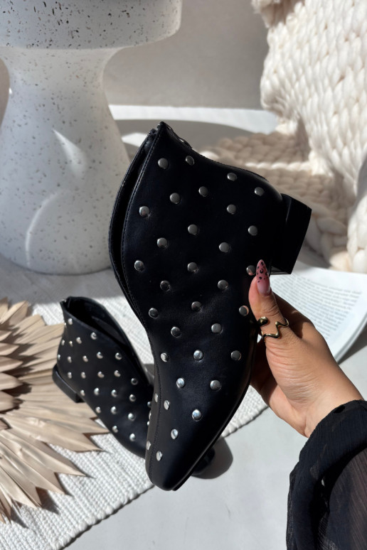 Stivali da donna Abilitato Impercettibilem Obcasie Ze color argentom Zdobieniem colore nero Rosalind