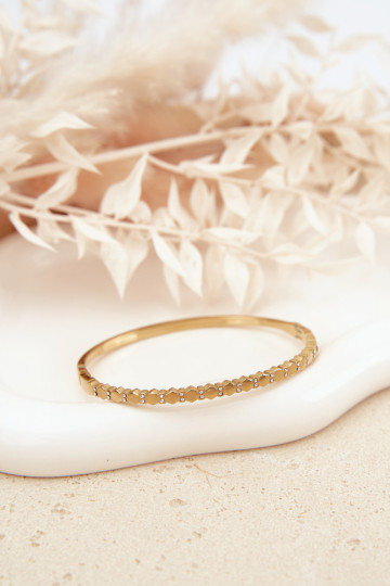 Bracciale da donna con zirconi e zirconi in acciaio inossidabile color oro 2