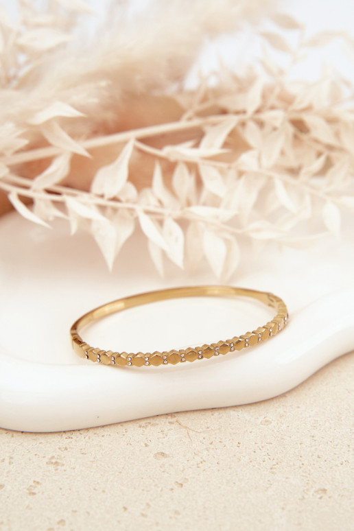 Un braccialetto FemminilePiccolome zirconi Stal NierdzeAna colore dorato