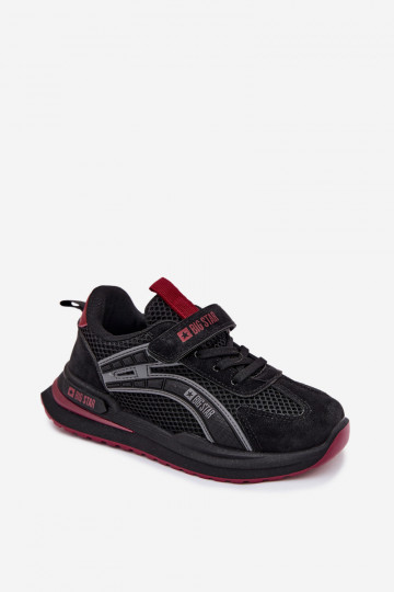 Scarpe sportive per bambini Big Star TT374152 HI-POLY SYSTEM nere e bordeaux