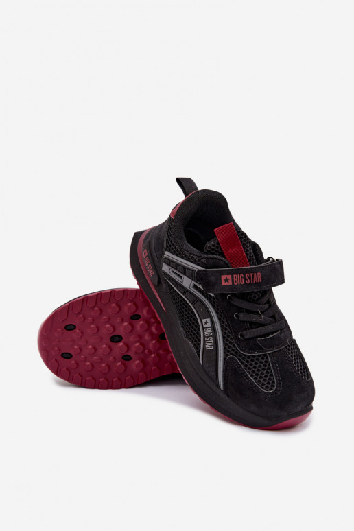 scarpe Scarpe da ginnastica per bambini Big Star TT374152 HI-POLY SYSTEM Nero e-Borgogna