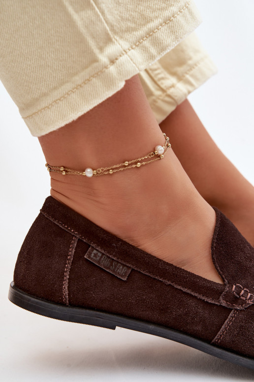 mocassini da donnaAbilitatoturalnego dalla pelle scamosciatau Big Star TT274208 CzekoladoAe