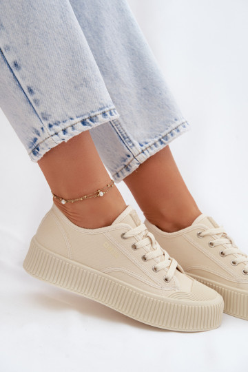 Scarpe per il tempo libero con una piattaforma Big Star TT274271 beige