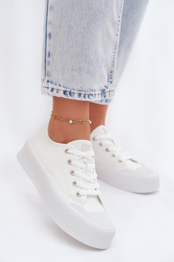 Scarpe casual con plateau Big Star TT274269 bianche 2