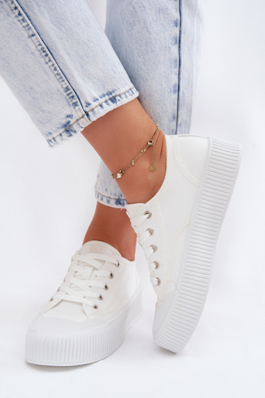 Scarpe per il tempo libero con una piattaforma Big Star TT274269 Colore bianco