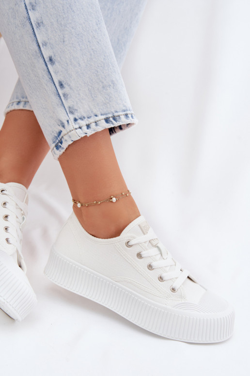 Scarpe per il tempo libero con una piattaforma Big Star TT274269 Colore bianco