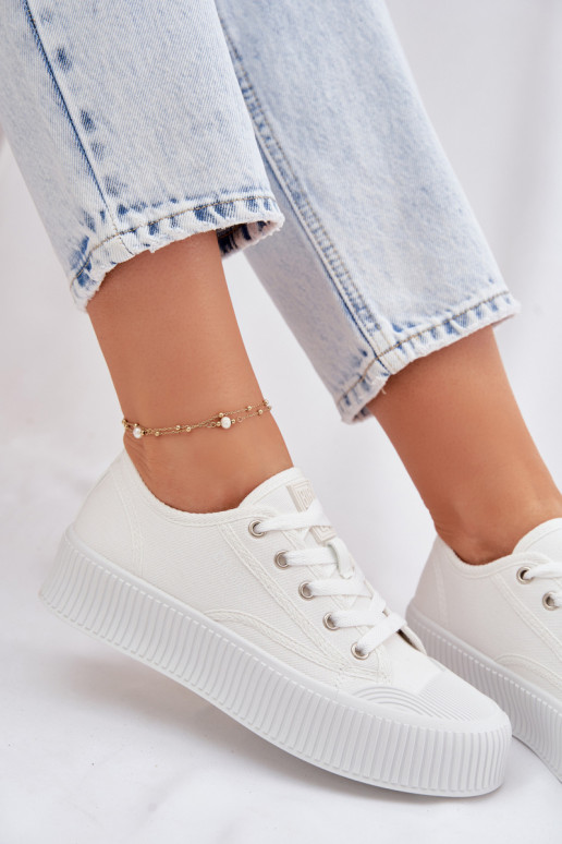 Scarpe per il tempo libero con una piattaforma Big Star TT274269 Colore bianco