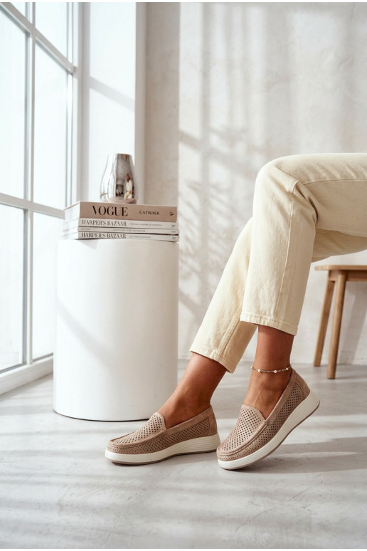 con elementi traforati mocassini da donna Sergio Leone MK097H colore dorato