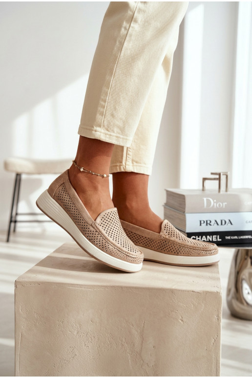 con elementi traforati mocassini da donna Sergio Leone MK097H colore dorato