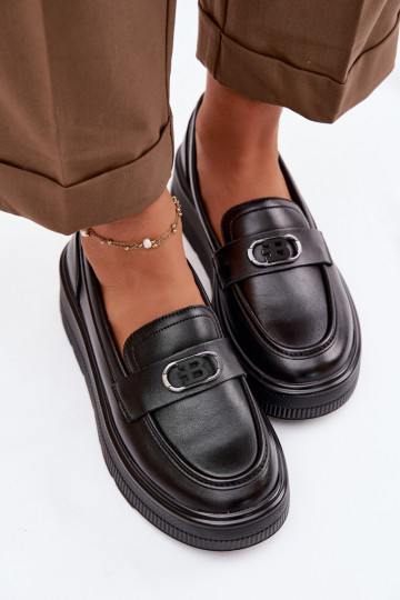 Pelle Mocassini con plateau da donna Vinceza 39974 colore nero