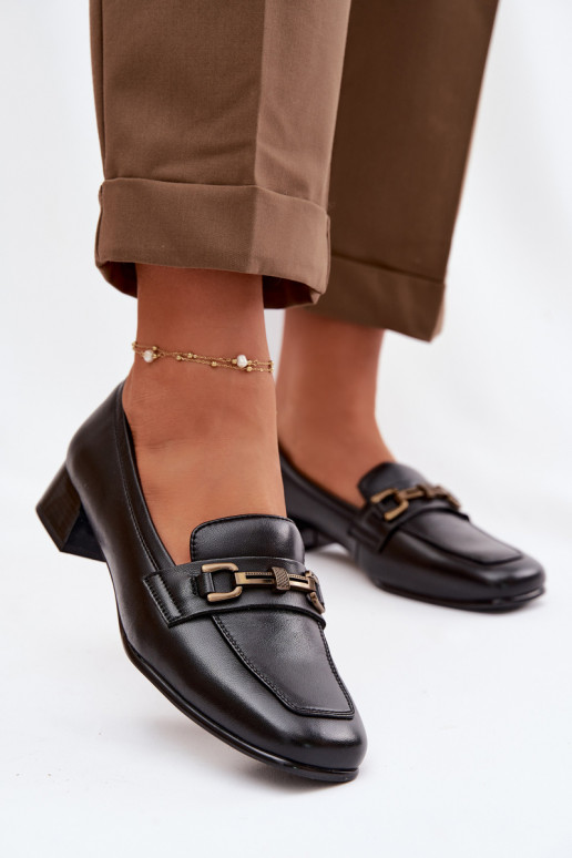 Pelle scarpe Femminile Klocke con ornamenti Vinceza 39978 colore nero