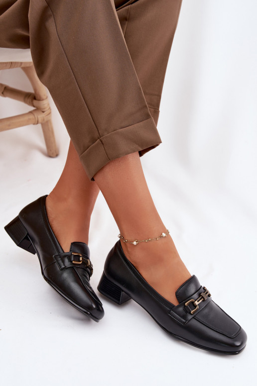 Pelle scarpe Femminile Klocke con ornamenti Vinceza 39978 colore nero