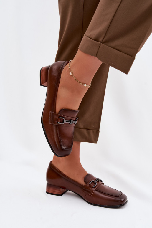 Pelle scarpe Femminile Klocke con ornamenti Vinceza 39978 colore marrone