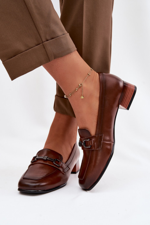 Pelle scarpe Femminile Klocke con ornamenti Vinceza 39978 colore marrone