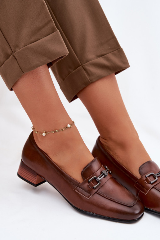 Pelle scarpe Femminile Klocke con ornamenti Vinceza 39978 colore marrone