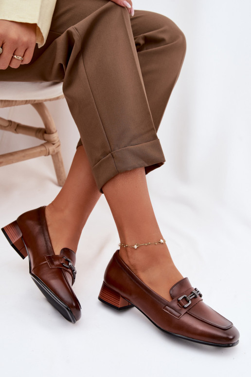 Pelle scarpe Femminile Klocke con ornamenti Vinceza 39978 colore marrone