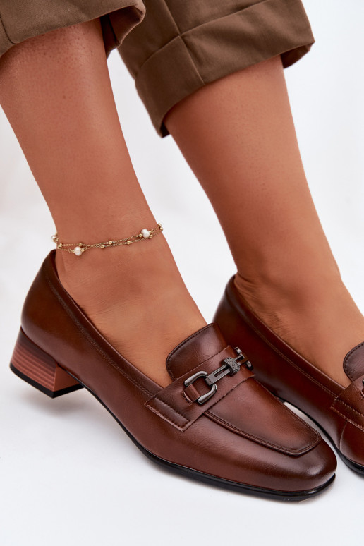 Pelle scarpe Femminile Klocke con ornamenti Vinceza 39978 colore marrone