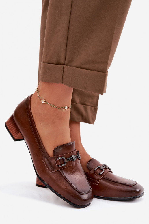 Pelle scarpe Femminile Klocke con ornamenti Vinceza 39978 colore marrone