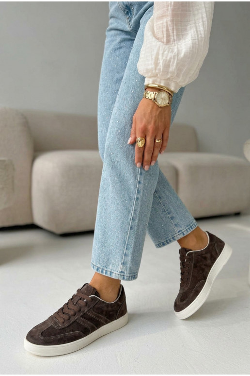 Scarpe modello sneakers dalla pelle scamosciata Vinceza 95400 CzekoladoAe