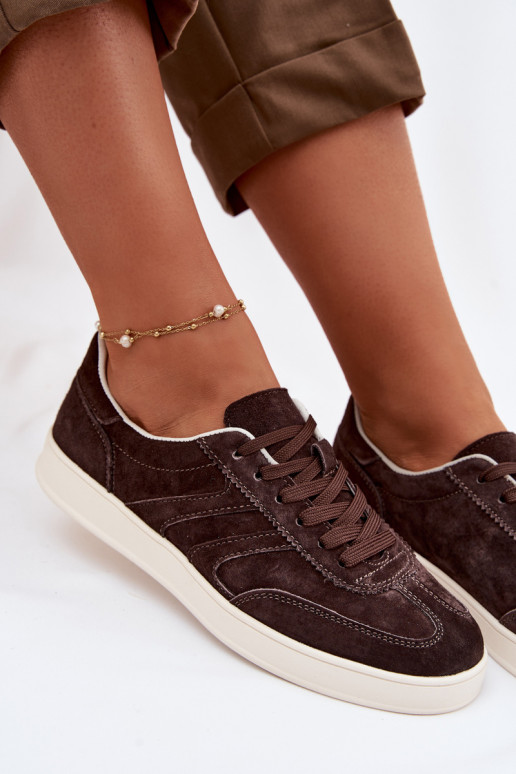 Scarpe modello sneakers dalla pelle scamosciata Vinceza 95400 CzekoladoAe