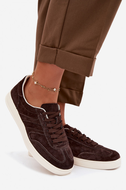 Scarpe modello sneakers dalla pelle scamosciata Vinceza 95400 CzekoladoAe