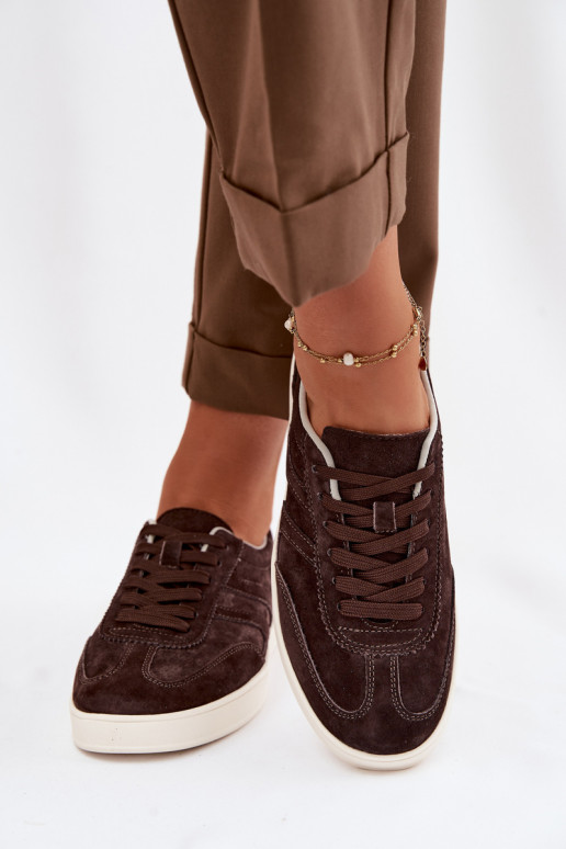 Scarpe modello sneakers dalla pelle scamosciata Vinceza 95400 CzekoladoAe