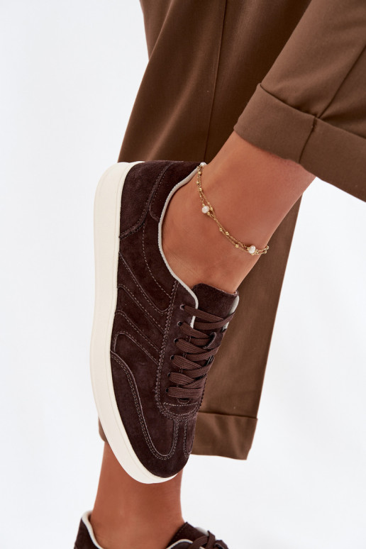 Scarpe modello sneakers dalla pelle scamosciata Vinceza 95400 CzekoladoAe