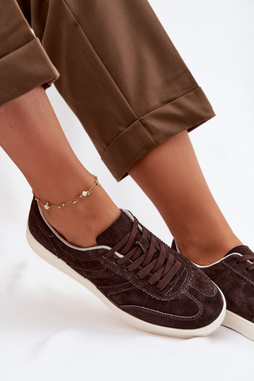 Scarpe modello sneakers dalla pelle scamosciata Vinceza 95400 CzekoladoAe