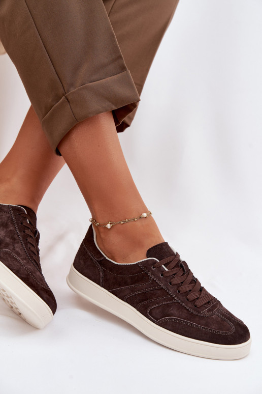 Scarpe modello sneakers dalla pelle scamosciata Vinceza 95400 CzekoladoAe