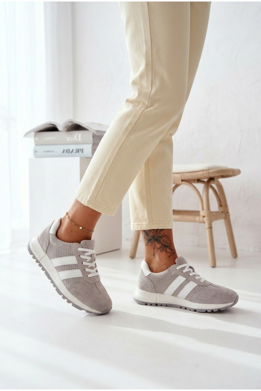 Scarpe modello sneakers FemminileAbilitatoturalnego dalla pelle scamosciatau colore grigio Deverceline