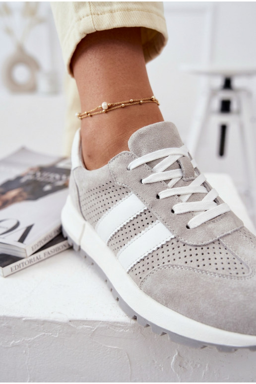 Scarpe modello sneakers FemminileAbilitatoturalnego dalla pelle scamosciatau colore grigio Deverceline