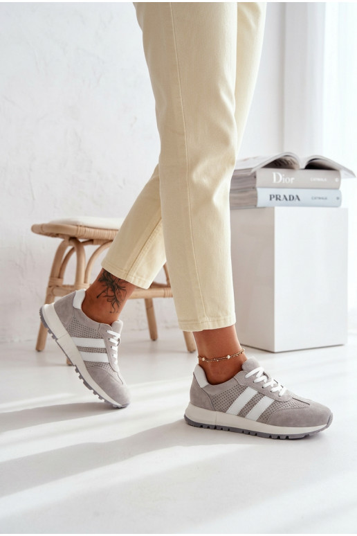 Scarpe modello sneakers FemminileAbilitatoturalnego dalla pelle scamosciatau colore grigio Deverceline
