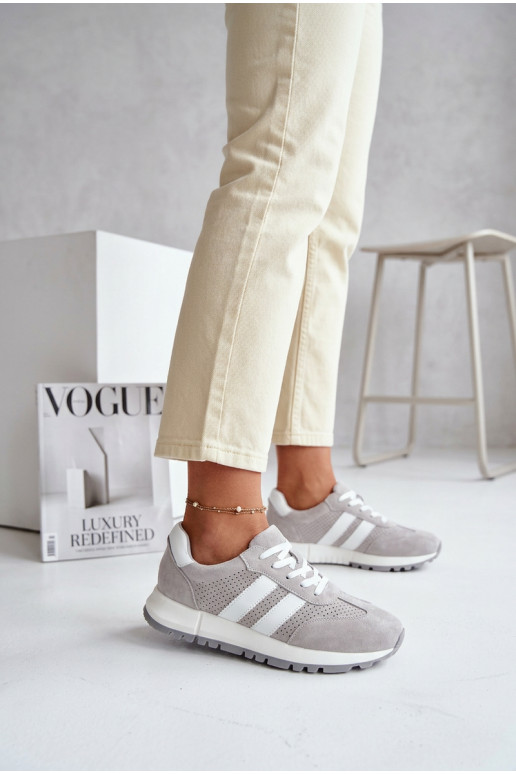 Scarpe modello sneakers FemminileAbilitatoturalnego dalla pelle scamosciatau colore grigio Deverceline