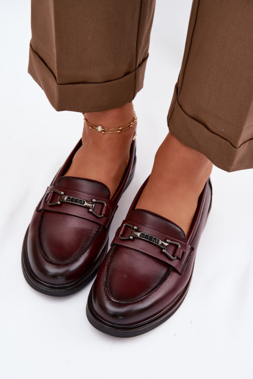 Pelle mocassini da donna Vinceza 39983 Borgogna